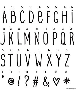 A Little Lovely Company Set Lettere e Simboli per Lightbox, Scrittura a Mano Lampade Comodino