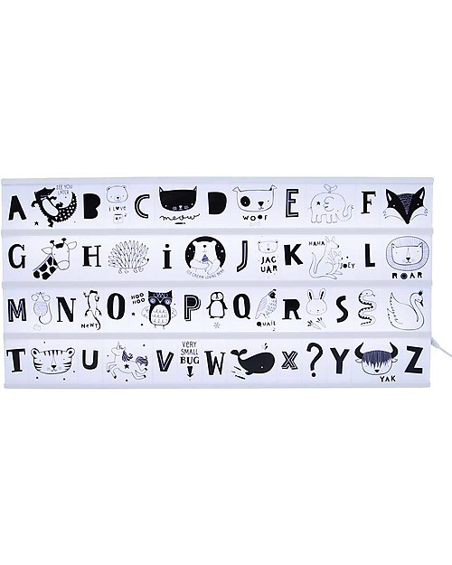A Little Lovely Company Set Simboli e Lettere per Lightbox, ABC Black Lampade da Comodino