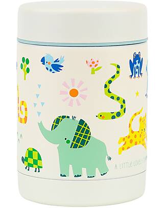 A Little Lovely Company Stainless Steel Food Holder Thermos - 300 ml - Jungle Thermal Containers