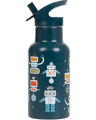 A Little Lovely Company Stainless Steel Insulated Bottle - 350 ml - Robot Thermos Bottles