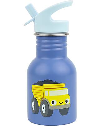 A Little Lovely Company Stainless Steel Water Bottle - 350 ml - Tractor Non-Thermal Water Bottles