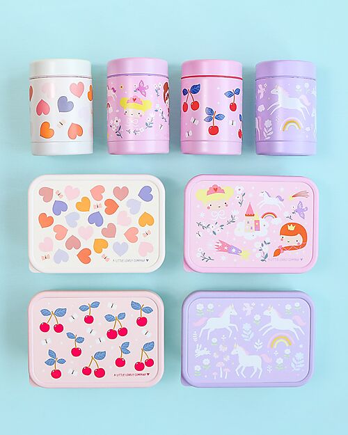 A Little Lovely Company Thermos Porta Cibo in Acciaio Inossidabile - 300 ml - Cuori Borracce Termiche