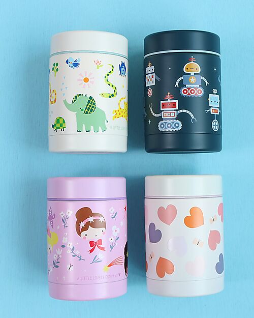 A Little Lovely Company Thermos Porta Cibo in Acciaio Inossidabile - 300 ml - Cuori Contenitori Termici
