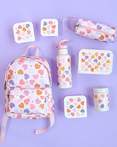 A Little Lovely Company Thermos Porta Cibo in Acciaio Inossidabile - 300 ml - Cuori Contenitori Termici