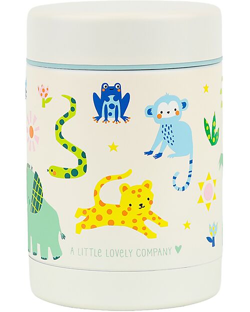 A Little Lovely Company Thermos Porta Cibo in Acciaio Inossidabile - 300 ml - Giungla Borracce Termiche