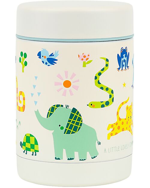 A Little Lovely Company Thermos Porta Cibo in Acciaio Inossidabile - 300 ml - Giungla Contenitori Termici