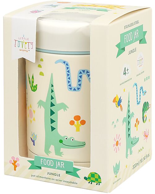 A Little Lovely Company Thermos Porta Cibo in Acciaio Inossidabile - 300 ml - Giungla Contenitori Termici