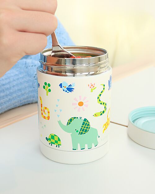 A Little Lovely Company Thermos Porta Cibo in Acciaio Inossidabile - 300 ml - Giungla Contenitori Termici