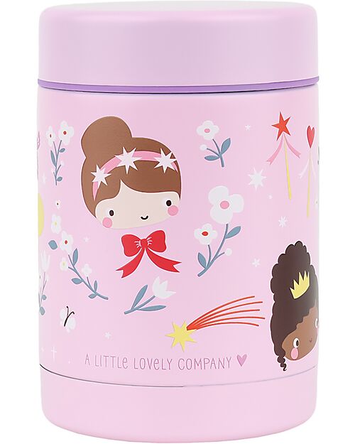 A Little Lovely Company Thermos Porta Cibo in Acciaio Inossidabile - 300 ml - Principesse Borracce Termiche