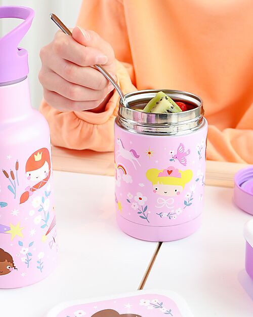 A Little Lovely Company Thermos Porta Cibo in Acciaio Inossidabile - 300 ml - Principesse Borracce Termiche