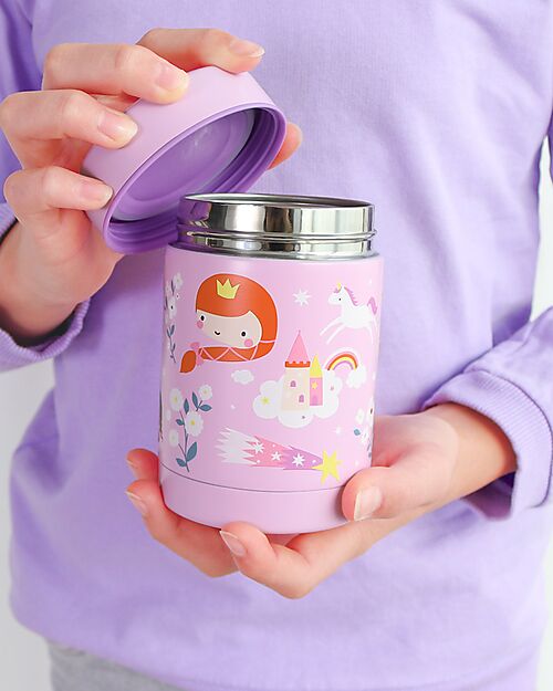 A Little Lovely Company Thermos Porta Cibo in Acciaio Inossidabile - 300 ml - Principesse Borracce Termiche