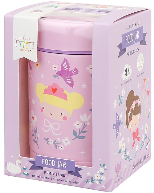 A Little Lovely Company Thermos Porta Cibo in Acciaio Inossidabile - 300 ml - Principesse Contenitori Termici