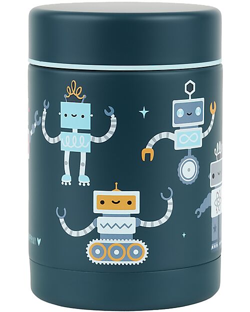 A Little Lovely Company Thermos Porta Cibo in Acciaio Inossidabile - 300 ml - Robot Borracce Termiche