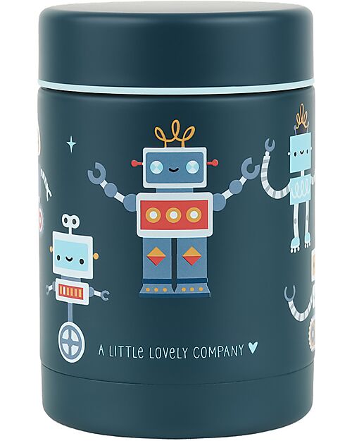 A Little Lovely Company Thermos Porta Cibo in Acciaio Inossidabile - 300 ml - Robot Borracce Termiche