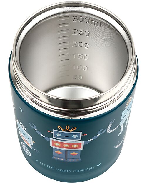 A Little Lovely Company Thermos Porta Cibo in Acciaio Inossidabile - 300 ml - Robot Borracce Termiche