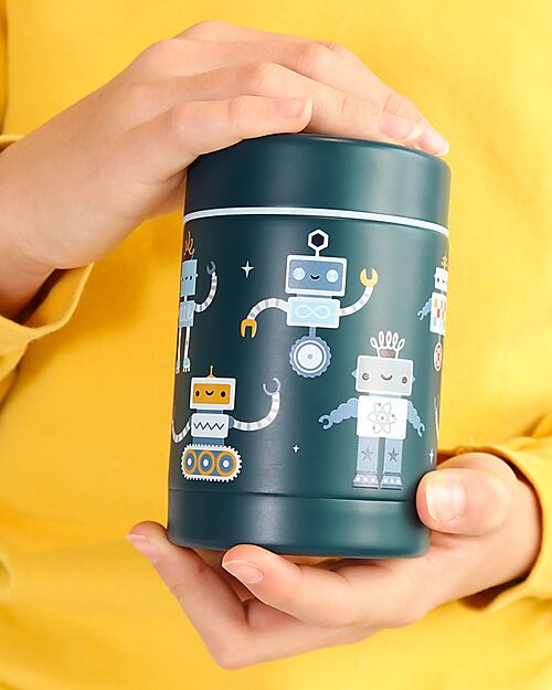 A Little Lovely Company Thermos Porta Cibo in Acciaio Inossidabile - 300 ml - Robot Borracce Termiche