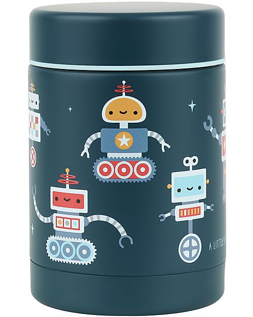 A Little Lovely Company Thermos Porta Cibo in Acciaio Inossidabile - 300 ml - Robot Borracce Termiche