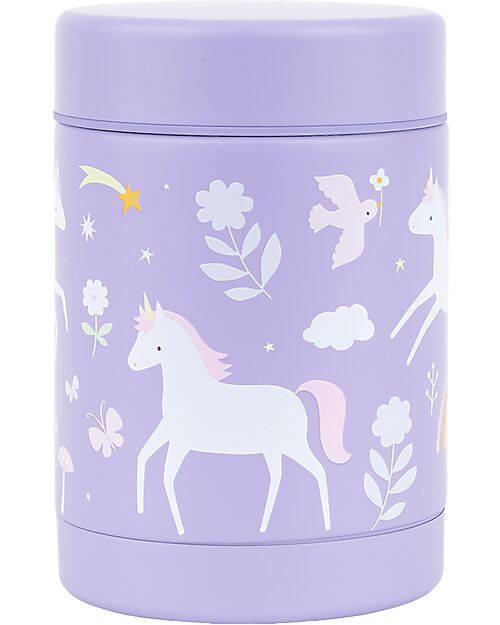 A Little Lovely Company Thermos Porta Cibo in Acciaio Inossidabile - 300 ml - Unicorni Borracce Termiche