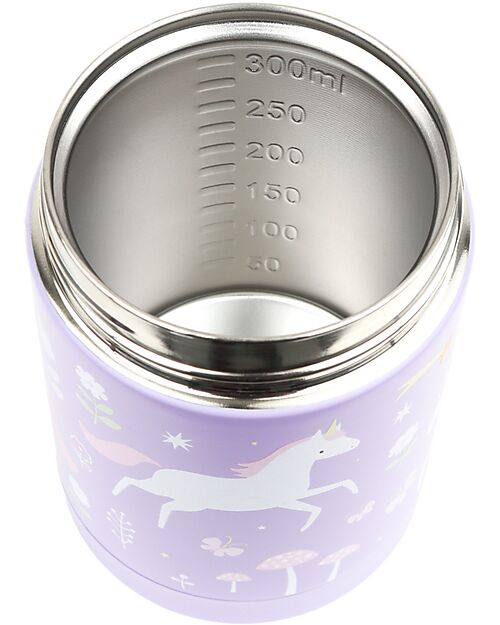 A Little Lovely Company Thermos Porta Cibo in Acciaio Inossidabile - 300 ml - Unicorni Borracce Termiche