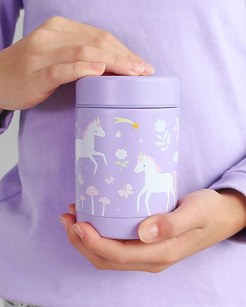 A Little Lovely Company Thermos Porta Cibo in Acciaio Inossidabile - 300 ml - Unicorni Borracce Termiche