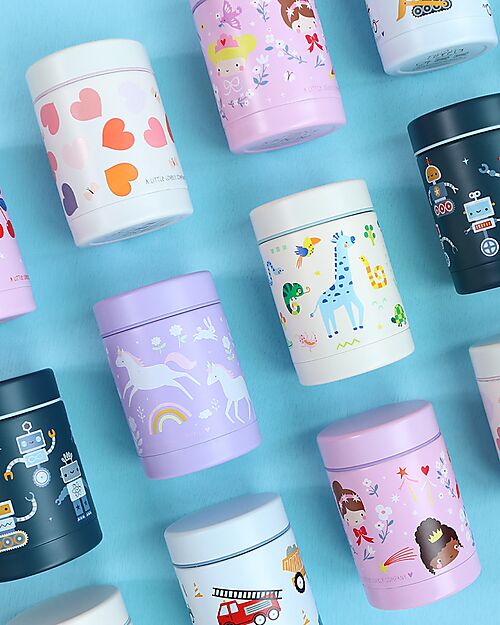 A Little Lovely Company Thermos Porta Cibo in Acciaio Inossidabile - 300 ml - Unicorni Borracce Termiche