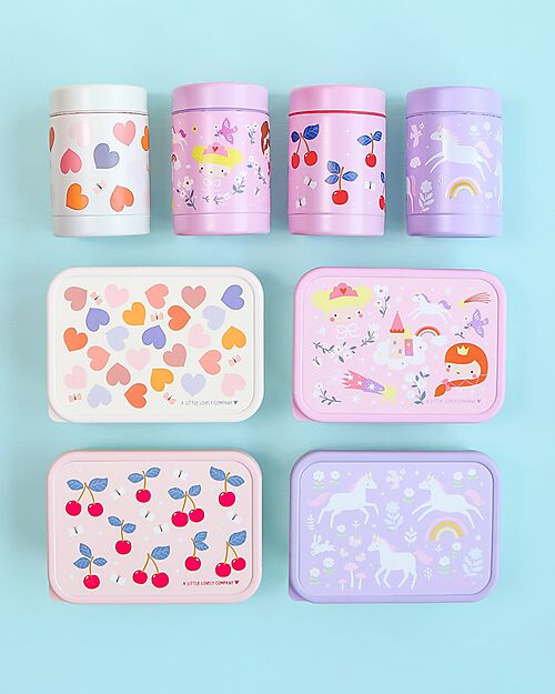 A Little Lovely Company Thermos Porta Cibo in Acciaio Inossidabile - 300 ml - Unicorni Contenitori Termici