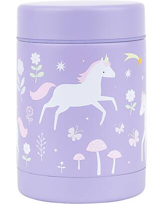 A Little Lovely Company Thermos Porta Cibo in Acciaio Inossidabile - 300 ml - Unicorni Contenitori Termici