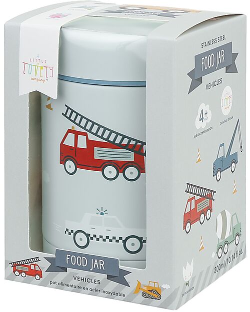A Little Lovely Company Thermos Porta Cibo in Acciaio Inossidabile - 300 ml - Veicoli Contenitori Termici