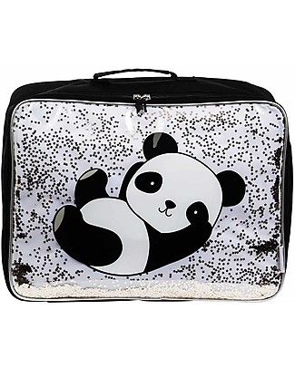 A Little Lovely Company Valigetta Glitter, Panda - 42 x 31 x 15 cm Valigette