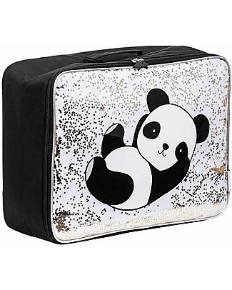 A Little Lovely Company Valigetta Glitter, Panda - 42 x 31 x 15 cm Valigette