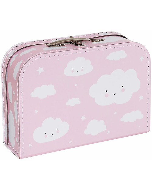 A Little Lovely Company Valigia Nuvoletta, Rosa - 100% Cartone Riciclato Borse da Viaggio