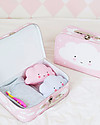 A Little Lovely Company Valigia Nuvoletta, Rosa - 100% Cartone Riciclato Borse da Viaggio