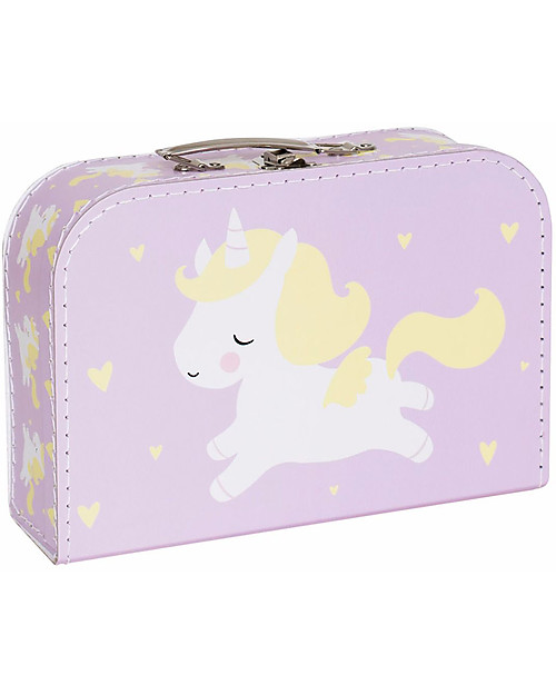A Little Lovely Company Valigia Unicorno, Lilla - 100% Cartone Riciclato Borse da Viaggio
