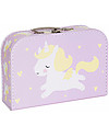 A Little Lovely Company Valigia Unicorno, Lilla - 100% Cartone Riciclato Borse da Viaggio