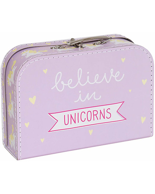 A Little Lovely Company Valigia Unicorno, Lilla - 100% Cartone Riciclato Borse da Viaggio