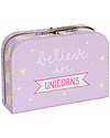 A Little Lovely Company Valigia Unicorno, Lilla - 100% Cartone Riciclato Borse da Viaggio