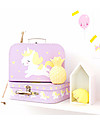 A Little Lovely Company Valigia Unicorno, Lilla - 100% Cartone Riciclato Borse da Viaggio