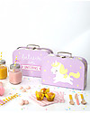 A Little Lovely Company Valigia Unicorno, Lilla - 100% Cartone Riciclato Borse da Viaggio