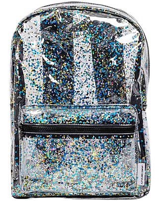 A Little Lovely Company Zainetto Glitter Nero- Trasparente Zainetti