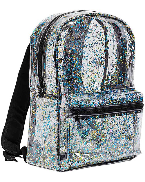 A Little Lovely Company Zainetto Glitter Nero- Trasparente Zaini Asilo