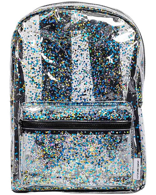 A Little Lovely Company Zainetto Glitter Nero- Trasparente Zaini Asilo