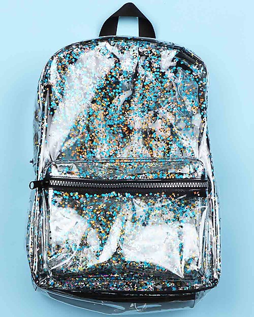 A Little Lovely Company Zainetto Glitter Nero- Trasparente Zaini Asilo