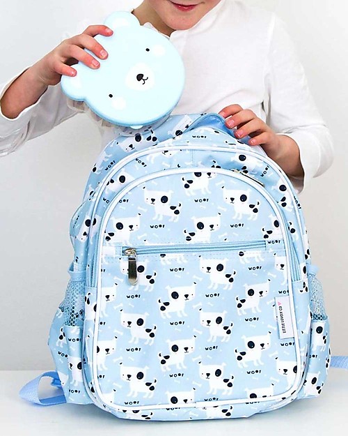 A Little Lovely Company Zainetto Grande, Cagnolini,  25 x 32 x 16 cm - Celeste Zaini Asilo