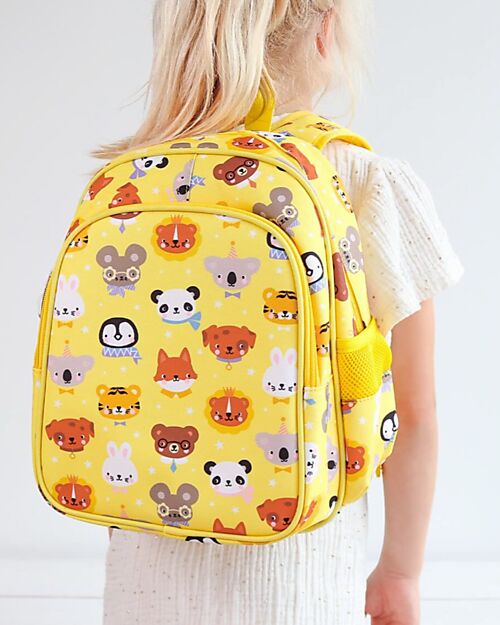 A Little Lovely Company Zainetto Grande con Tasca Termica - Amici animali - 27x32x19 cm - Mantiene cibi e bevande freschi! Zaini Asilo