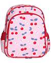 A Little Lovely Company Zainetto Grande con Tasca Termica - Ciliegie - 27x32x19 cm - Mantiene cibi e bevande freschi! Zaini Asilo