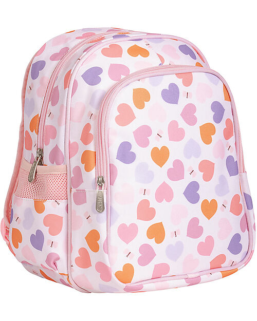 A Little Lovely Company Zainetto Grande con Tasca Termica - Cuori - 27x32x19 cm - Mantiene cibi e bevande freschi! Zaini Scuola