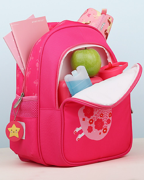 A Little Lovely Company Zainetto Grande con Tasca Termica - Fata - 27x32x19 cm - Mantiene cibi e bevande freschi! Zaini Asilo