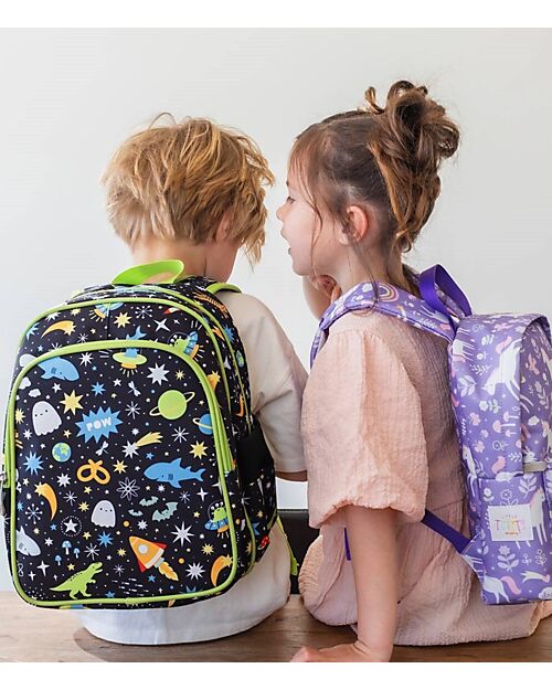 A Little Lovely Company Zainetto Grande con Tasca Termica - Galaxy - 27x32x19 cm - Mantiene cibi e bevande freschi! Zaini Scuola