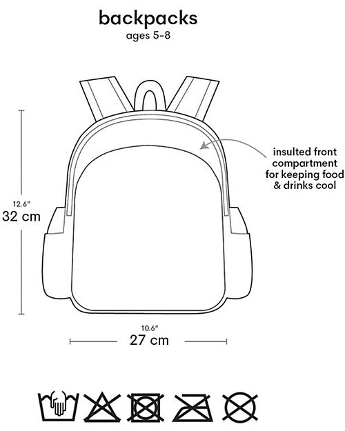A Little Lovely Company Zainetto Grande con Tasca Termica - Giungla - 27x32x19 cm - Mantiene cibi e bevande freschi! Zaini Scuola
