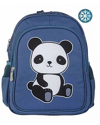 A Little Lovely Company Zainetto Grande con Tasca Termica - Panda - 27x32x19 cm - Mantiene cibi e bevande freschi! Zaini